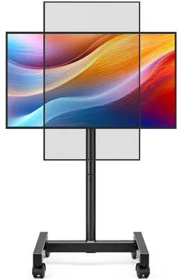 Zdjęcie produktu dla Stojak TV na kółkach, przeznaczony do telewizorów o przekątnej 13-50 cali, z regulacją wysokości, udźwig do 20 kg, standard VESA 200x200