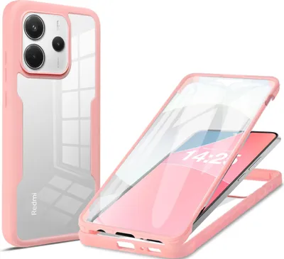 Produktbild von 360 Grad Rundum Schutz Handyhülle für Xiaomi Redmi Note 14 Full Cover Vollschutz Case Farbe: Rose