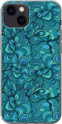 Produktbild von MuchoWow® Handyhülle Schutzhülle Hülle für Telefoonhoesje iPhone 13 Design - Vintage - Blau - Türkis Silikon Softcase Handy Hülle - Karteninhaber