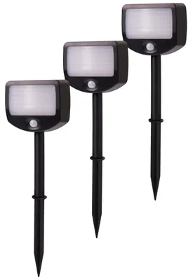 LED-Akku-Strahler-Set, 3er, mit Bewegungsmelder & Dämmerungssensor