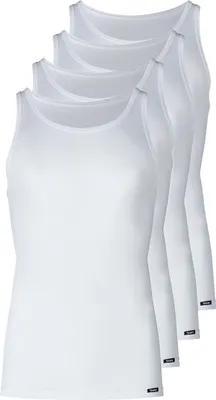 Produktbild von Skiny 4er Pack Basic Unterhemd / Tanktop Pflegeleicht und strapazierfähig, Aus 100% Baumwolle, Im praktischen Mehrfachpack erhältlich