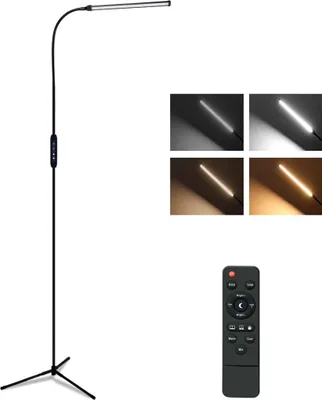 Obrázek produktu pro LED stojací lampa Stmívatelná stojací lampa Nastavitelná čtecí lampa na husím krku s dálkovým ovládáním pro pracovnu, obývací pokoj, ložnici, kancelář