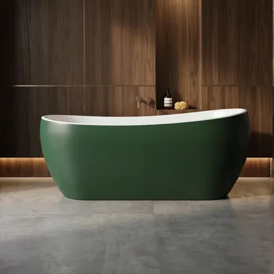 Obrázek produktu pro Zelená volně stojící vana 170 cm, kompozitní materiál, sifon