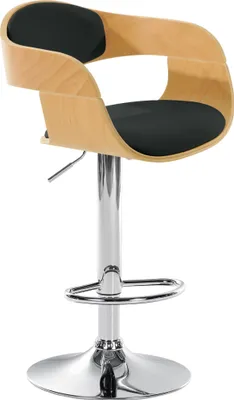 Produktbild von CLP Barhocker Kingston Kunstleder drehbar mit Höhenverstellung natur/schwarz