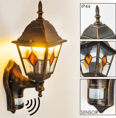 Produktbild von Tuili »Tuili« Außenwandlampe aus Aluguss in Braun/Gold m. Bewegungsmelder