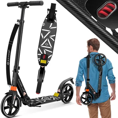 Produktbild von KESSER® Cityroller Scooter 205mm Räder PolyurethanBig Wheel - Pro-S Tretroller mit Doppel Federung, City-Roller Scooter klappbar und Höhenverstellbar, Roller Kickscooter für Erwachsene und Kinder