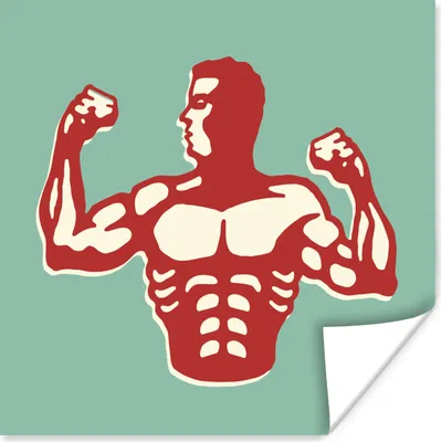 Produktbild von MuchoWow® Poster Eine Illustration eines Mannes beim Bodybuilding 120x90 cm - Wandbild