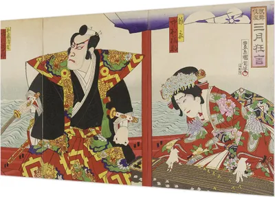 Produktbild von Selbstklebende Fototapete - Wandbilder für Wohnzimmer - 416x254 - Dekorative Wandfolie - Modernes Design für Wanddekoration - Tapeten für Innenräume - Japanisches Theater