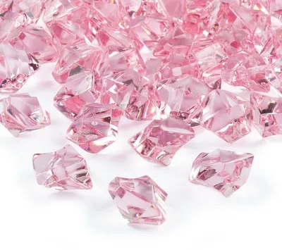Produktbild von Kristall Eis 25 mm Rosa 50 Stück Deko Steine Kristalle Acryl