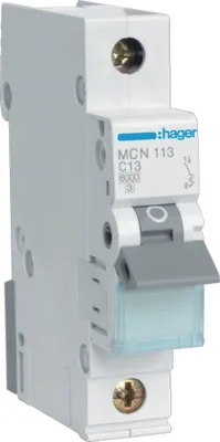 Immagine prodotto di Interruttore Hager LS unipolare 6 kA caratteristica C 13 A 1 modulo Hager MCN113, 1 pz.