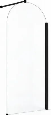Image de Paroi de douche italienne flûtée - 100 x 195 cm - Noir - SIENA