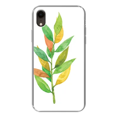 Produktbild von MuchoWow® Handyhülle Schutzhülle Hülle für iPhone XR Aquarelle - Blätter - Pflanzen Silikon Softcase Handy Hülle - Schutzdeckel