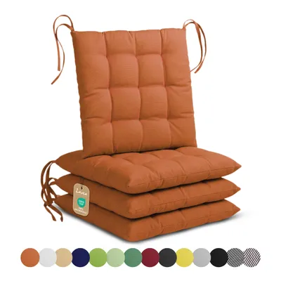 Produktbild von Lavea® Sitzkissen 40x40 cm - 4er Set,  mit Stoffbändern – Outdoor & Indoor – waschbar & wetterfest – für Gartenstuhl, Balkon – Terracotta