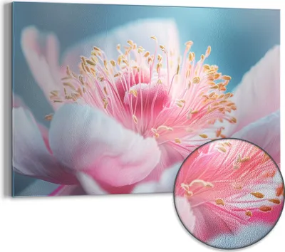 Produktbild von DEQORI Magnettafel Metall 60x40 cm 'Pfingstrosenpoesie' Whiteboard Pinnwand Büro