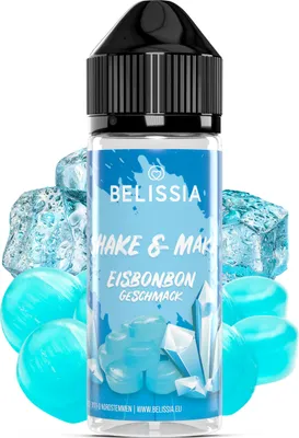 Produktbild von Belissia Shake and Make Eisbonbon - 10ml hochdosiertes Lebensmittelaroma + 120ml Schüttelflasche - Für Backen, Speisen, Getränke, Shakes, DIY & Raumduft