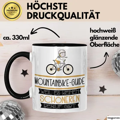Produktbild von Mountainbike-Guide Weil Es Keinen Schöneren Beruf Gibt Tasse Geschenk für Eine Mountainbike-Guide Lustig (Schwarz)