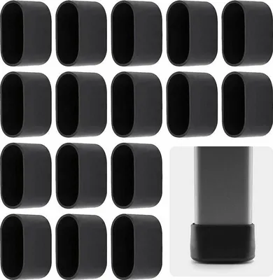 Produktbild von 16 Stück Stuhlbeinkappe Stuhlbeinschutz Bodenschutz Fu?kappen Kunststoffkappe 38 x 20 mm Schwarz