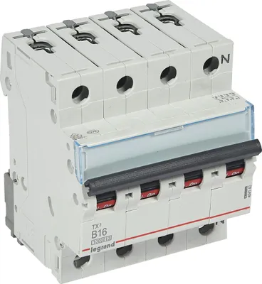 Immagine prodotto di Interruttore LS Legrand, 10 kA, B, 16 A/3 poli + N, 4 TE, 1 pz.