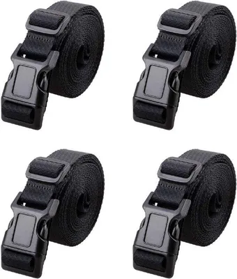 Produktbild von 25mm Nylon-Gurt mit Verstellbarem Karabiner - Verstellbare und Anti-Slip Reiseband - Kofferband für sichere Schließung - 4er Set
