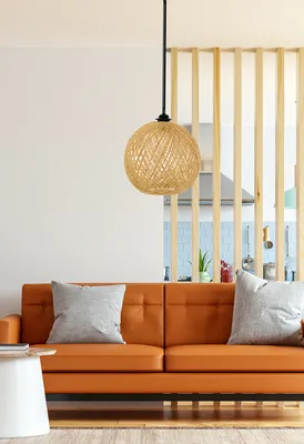 Immagine prodotto di Opviq, 190- 190FLH, Giallo, Marrone, Lampadario, Lampadario in iuta fatto a mano