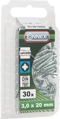 Produktbild von Connex Holzschraube VZ-K 3,0x20 30 Stück VZ - KY3013020