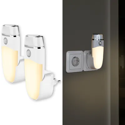 Produktbild von LED Orientierungsleuchte 2er-Set mit Bewegungsmelder Induktionsladung Taschenlampe & Notlicht