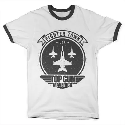 Produktbild von Top Gun Maverick Fighter Town Ringer Tee - X-Large - WhiteBlack