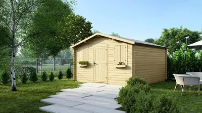 Immagine prodotto di Casetta da giardino in legno - 16m2 - 4x4m - 28mm - colore: naturale