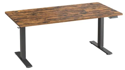 Immagine prodotto di Scrivania regolabile in altezza elettricamente, con porta USB-C | Marrone | 160x80x72-120 cm