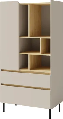 Produktbild von Masseno Buchregal MURO für Wohnzimmer Büro oder Lesezimmer 80x40x165 cm, Beige