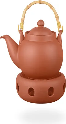 Obrázok produktu pre Tenno Teeset / Čajník 800 ml s sitkom a podstavcom z hliny, ručne vyrobený