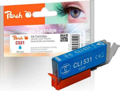 Image de Peach Patrone Canon CLI-531, 6120B002 cyan kompatibel