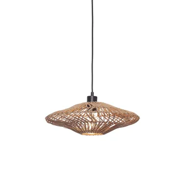 Produktbild von GOOD&MOJO - Hängeleuchte Zanzibar - Rattan - Ø40x12cm Hängelampe - Esstischlampe - Wohnzimmerlampe - Schlafzimmerlampe - Wohnzimmer