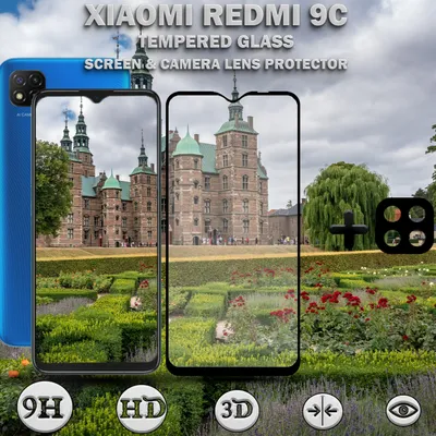 Produktbild von Xiaomi Redmi 9C Displayschutzfolie und Objektivschutz aus gehärtetem Glas 9H