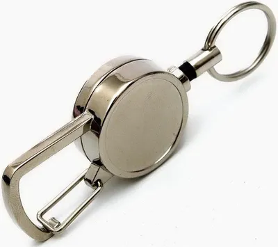 Produktbild von CHPN - Schlüsselanhänger - Ausziehbarer Schlüsselanhänger - CordKeychain - Schlüsselanhänger - Keykcord - Kartenhalter - Karabiner - Silber