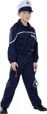 Produktbild von Polizist 3-teilig blau Kinderkostüm 128
