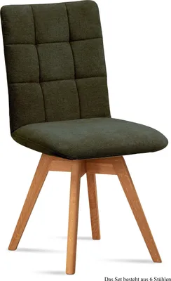 Produktbild von Esszimmerstuhl drehbar (6er-Set) Doria 47x91x60 Eiche geölt/Khaki