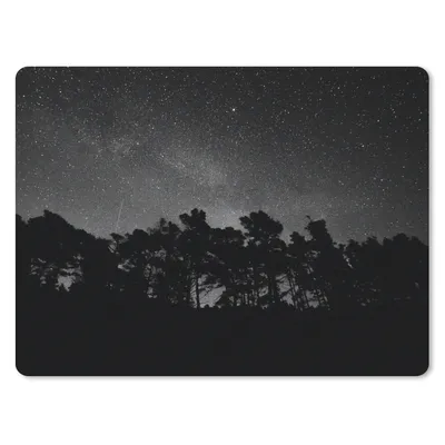 Produktbild von MuchoWow® Mauspad Mousepad Sternenhimmel - Wald - Himmel - Schwarz - Bäume 23x19 cm - Mousepads - Maus Mat - Pad - Mausunterlage - Schreibtischunterlage - Mauspad