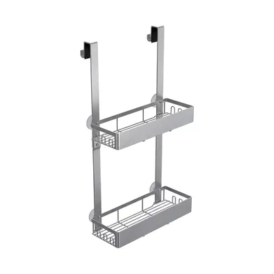 Produktbild von SONGMICS Duschablage ohne Bohren 1er Set, Rostfreies Badregal Hängend, Bad Aufbewahrung, 31,5 x 15,5 x 56 cm, Grau, KI-generiertes Bild