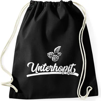 Produktbild von Festival Turnbeutel für den Bier Fan Unterhopft Moonworks® schwarz unisize