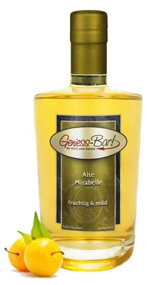 Produktbild von Alte Mirabelle 0,5L intensiv fruchtig & sehr mild Obstler 40% Vol. Mirabellen Schnaps Mirabellenschnaps