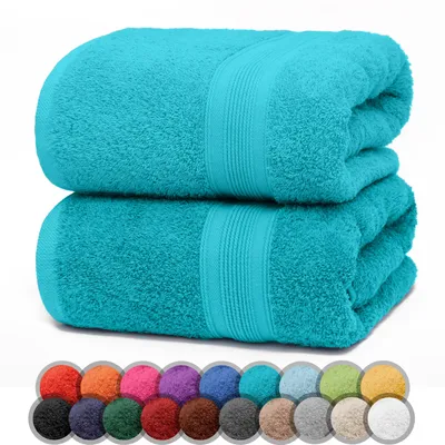 Produktbild von Frottier Duschtücher 2er Pack 70x140cm, 100% Baumwolle, Türkis