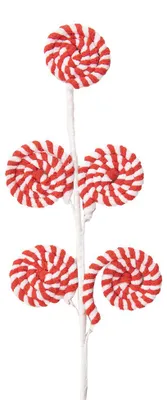 Imagen del producto de Decoración navideña Clayre & Eef, adorno de caramelo, 57 cm, rojo y blanco, plástico