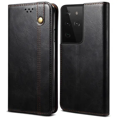 Immagine prodotto di Custodia per Samsung Galaxy S23 Ultra in pelle flip case portafoglio con funzione stand nero