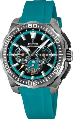 Produktbild von Festina Herrenuhr Chrono Bike Armbanduhr Kautschuk türkis UF20725/6