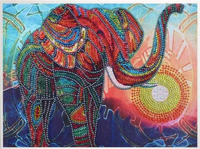 5D Diamantmalerei Elefant, Teilbohrung, 30x40cm, DIY