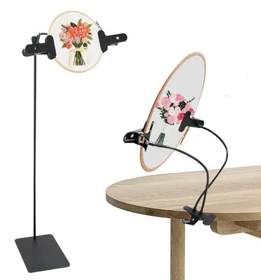 Stickrahmenständer, verstellbar, 30-90 cm, Doppelklemme, 38 cm, schwarz