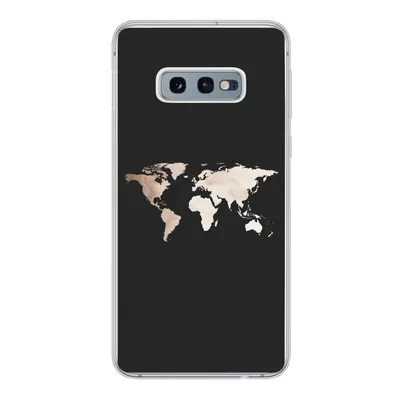 Produktbild von MuchoWow® Handyhülle Schutzhülle Hülle für Samsung Galaxy S10e Weltkarte - Leder - Schwarz Silikon Softcase Handy Hülle - Handy