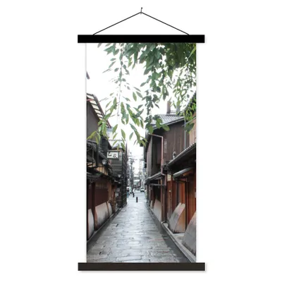 Produktbild von MuchoWow® Textilposter Traditionelle Architektur in Kyoto in Japan 90x180 cm mit schwarzem Rahmen - Dekoration Wohnzimmer