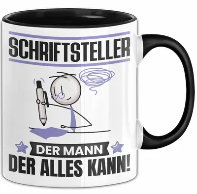 Produktbild von Schriftsteller Tasse Geschenk für Schriftsteller Der Mann Der Alles Kann Geschenkidee zum Geburtstag (Schwarz)